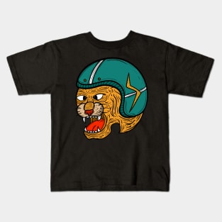 Tiger and Helmet Motorcycle Kids T-Shirt